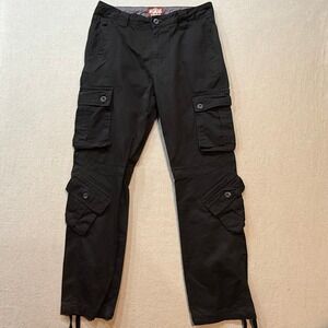 Matchstick Y2K Grunge Japanese Fashion Baggy Relaxed Cargo Pockets Pants Men 32